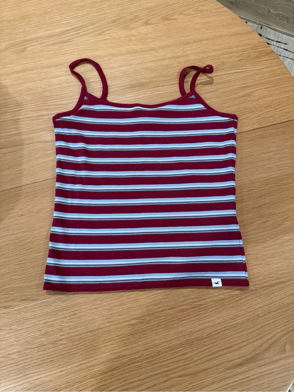 Hollister Reversible Burgundy Striped Cami Tank Top Size Medium